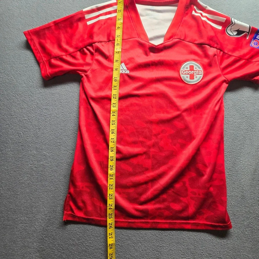 Adidas Georgia National Team Soccer Jersey Red Camo Aeroready Mens XS UEFA Patch